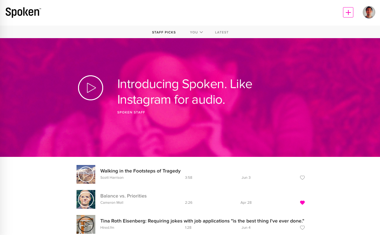 Spoken.co | Like Instagram for Audio